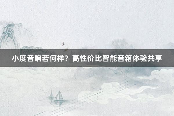小度音响若何样？高性价比智能音箱体验共享